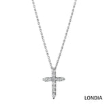 0.35 ct. Diamond Chalice Design Cross Necklace 14K Fine Gold