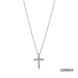 0.35 ct. Diamond Chalice Design Cross Necklace 14K Fine Gold