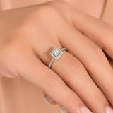 0.50 Ct. Natural Diamond Princess Halo Design Ring in 14K Gold