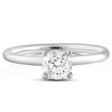 0.60 Ct. Natural Diamond Solitaire ''Modern'' Ring in 14K Gold