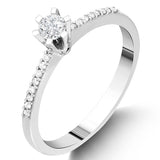 0.25 Ct. Natural Diamond Sidestone Design Ring in 14K Gold