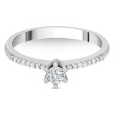 0.25 Ct. Natural Diamond Sidestone Design Ring in 14K Gold