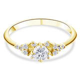0.45 Ct. Natural Round Cut Diamond Vintage Design ''Blossom'' Ring in 18K Gold
