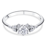 0.45 Ct. Natural Round Cut Diamond Vintage Design ''Blossom'' Ring in 18K Gold