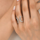 0.60 Ct. Natural Diamond Line Nerys Design Ring in 18K Gold