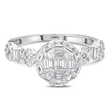 0.70 Ct. Baguette Design Statement Ring in 18K Gold