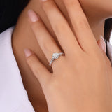 0.60 Ct. Natural Cushion Cut Diamond Vintage Design ''Seraphina'' Ring in 14K Gold