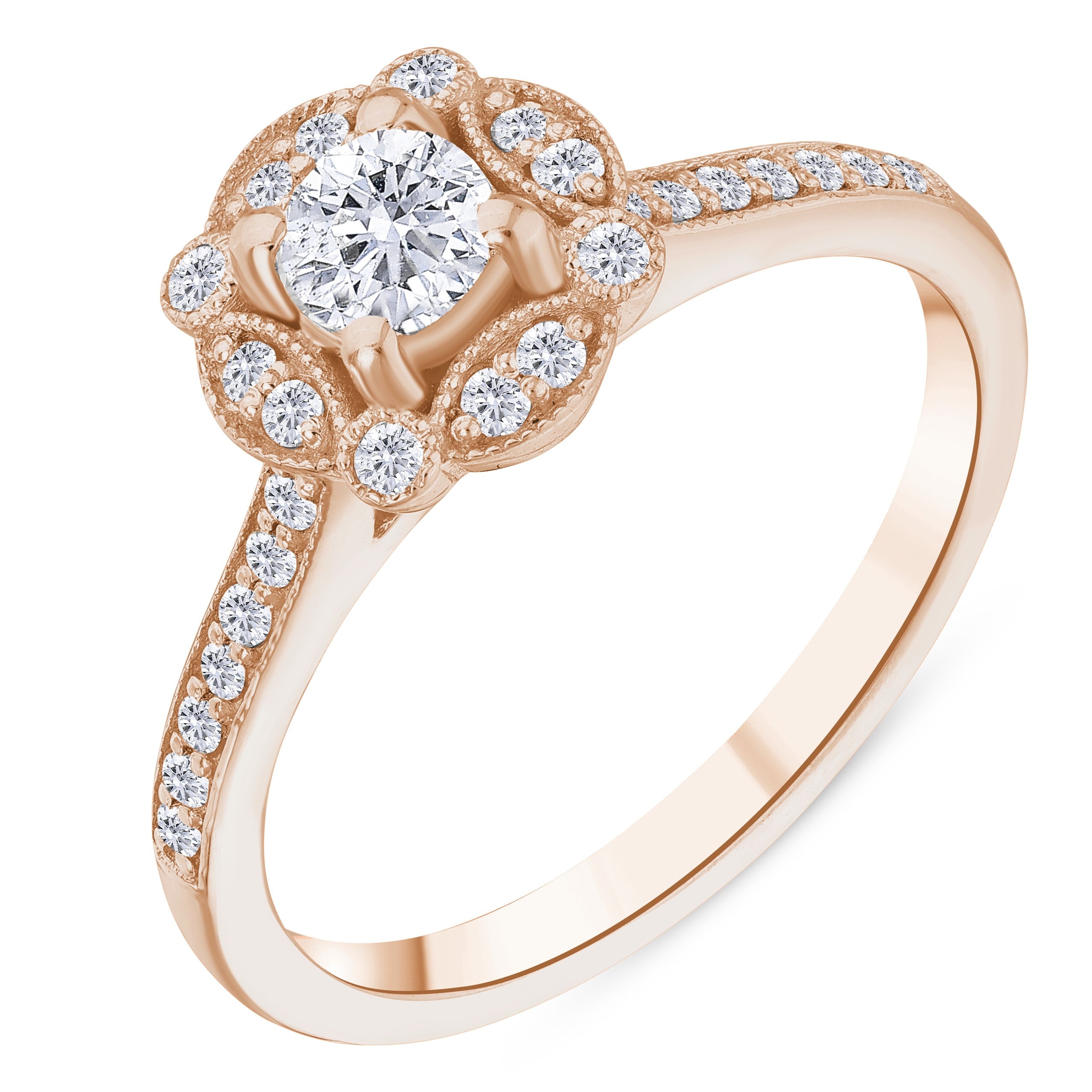 0.50 Ct. Natural Diamond Vintage Design ''Celestia'' Ring in 18K Gold