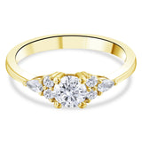 0.70 Ct. Natural Round Cut Diamond Vintage Design ''Vela'' Ring in 14K Gold