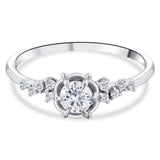 0.35 Ct. Natural Round Cut Diamond Vintage Design ''Magnolia'' Ring in 18K Gold