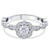 0.55 Ct. Natural Round Cut Diamond Vintage Design ''Isadora'' Ring in 18K Gold