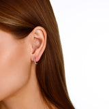0.15 ct. Round Diamond Hoop Earring 14K Gold