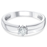 0.20 Ct. Natural Diamond Solitaire Bold Design Ring In 14K Gold