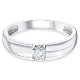 0.20 Ct. Natural Diamond Solitaire Bold Design Ring In 14K Gold