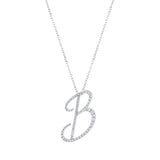 0.35 ct. Diamond B Initial Design Necklace 14k Fine Gold