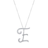 0.30 ct. Diamond E Initial Design Necklace 14K Fine Gold