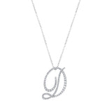 0.35 ct. Diamond D Initial Design Necklace 14k Fine Gold