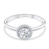 0.55 Ct. Natural Diamond Embrace Halo Design Ring in 14K Gold