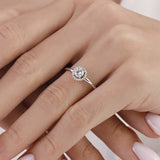 0.55 Ct. Natural Diamond Embrace Halo Design Ring in 14K Gold