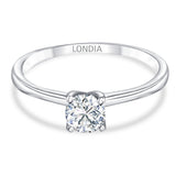 0.50 Ct. Natural Diamond Solitaire ''Modern'' Ring in 14K Gold