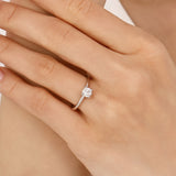 0.50 Ct. Natural Diamond Solitaire ''Modern'' Ring in 14K Gold