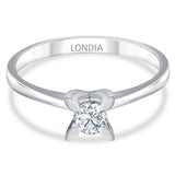 0.25 Ct. Natural Diamond Solitaire ''Butterfly'' Ring in 14K Gold