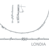 6.20 CTW Diamond Londia Kaelis Design Bridal Jewelry Set 18k Fine Gold