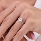 1.05 Ct. Natural Diamond Oval Solitaire ''Side Stone'' Ring in 14K Gold