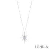 0.35 ct. Diamond Star Design Necklace 14k Fine Gold
