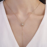0.35 ct. Diamond Star Design Necklace 14k Fine Gold