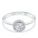 0.45 Ct. Natural Diamond Embrace Halo Design Ring in 14K Gold