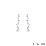 0.90 CTW Diamond Londia Lumis Design Bridal Earring 18k Fine Gold
