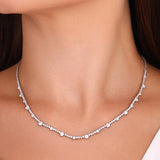 3.85 CTW Diamond Londia Lumera Design Bridal Necklace 18k Fine Gold