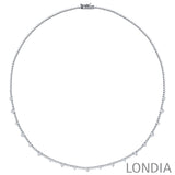 3.85 CTW Diamond Londia Lumera Design Bridal Necklace 18k Fine Gold