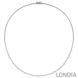 1.80 CTW Diamond Londia Heartline Design Bridal Necklace 18k Fine Gold