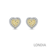 2.00 Ct. Diamond Heart Design Fancy Yellow Earring 18K Fine Gold