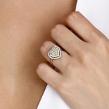 1.00 Ct. Fancy Yellow Diamond Heart Design Ring 18K Gold