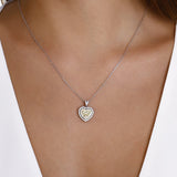 1.00 Ct. Diamond Heart Design Fancy Yellow Necklace 18K Fine Gold