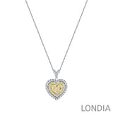 1.00 Ct. Diamond Heart Design Fancy Yellow Necklace 18K Fine Gold