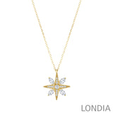 0.30 ct. Diamond Star Design Necklace 14k Fine Gold