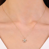 0.30 ct. Diamond Star Design Necklace 14k Fine Gold
