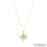 0.30 ct. Diamond Star Design Necklace 14k Fine Gold
