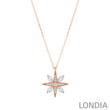 0.30 ct. Diamond Star Design Necklace 14k Fine Gold