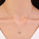 0.30 ct. Diamond Star Design Necklace 14k Fine Gold