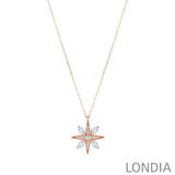 0.30 ct. Diamond Star Design Necklace 14k Fine Gold