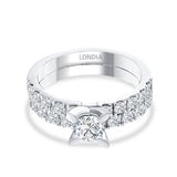 1.35 CTW Diamond Londia Bridal Ring Sets 18k Fine Gold