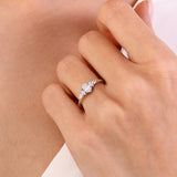 1.00 Ct. Natural Oval Diamond ''Side Stone'' Ring in 14K Gold