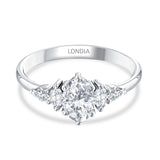 1.00 Ct. Natural Oval Diamond ''Side Stone'' Ring in 14K Gold