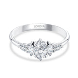 0.70 Ct. Natural Oval Diamond ''Side Stone'' Ring in 14K Gold