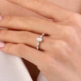 0.85 Ct. Natural Pear Diamond Solitaire ''Modern'' Ring in 14K Gold